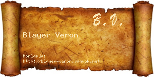 Blayer Veron névjegykártya